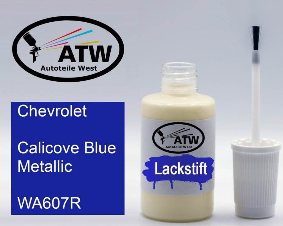 Chevrolet, Calicove Blue Metallic, WA607R: 20ml Lackstift, von ATW Autoteile West.